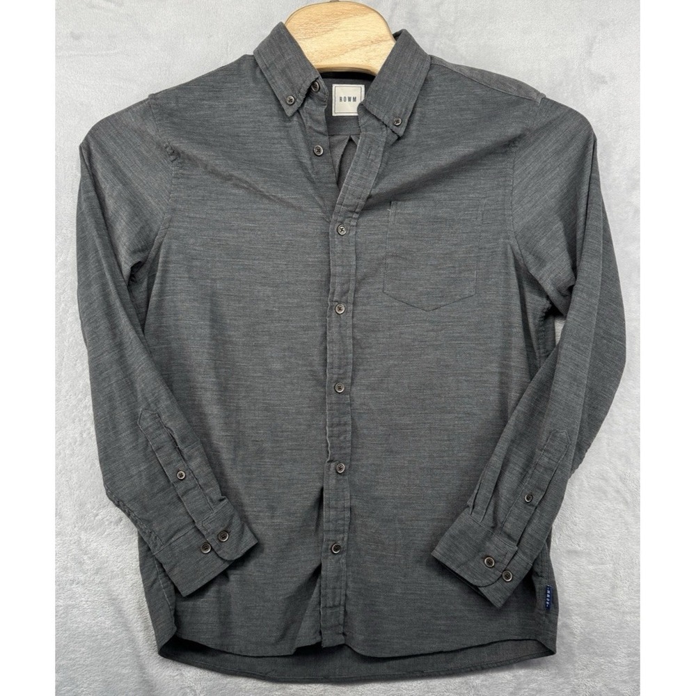 ROWM Button Down Shirt Gray Blended Fabric Men's SIze M